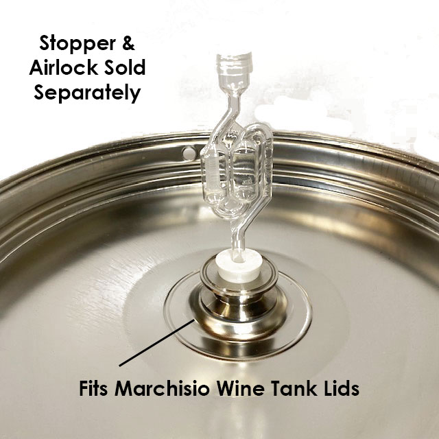 Stainless Airlock Riser for Marchisio VC Wine Tank Lid - Accepts 2